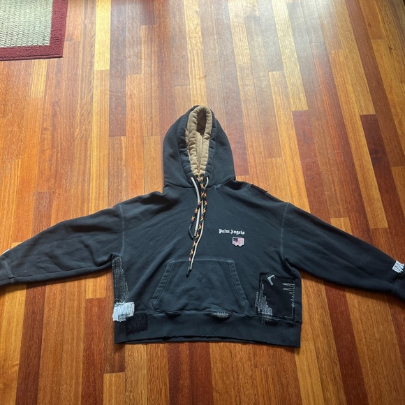 Palm Angels Black Mermaid Hoodie with Patchwork and double hood - Picture 1 of 9